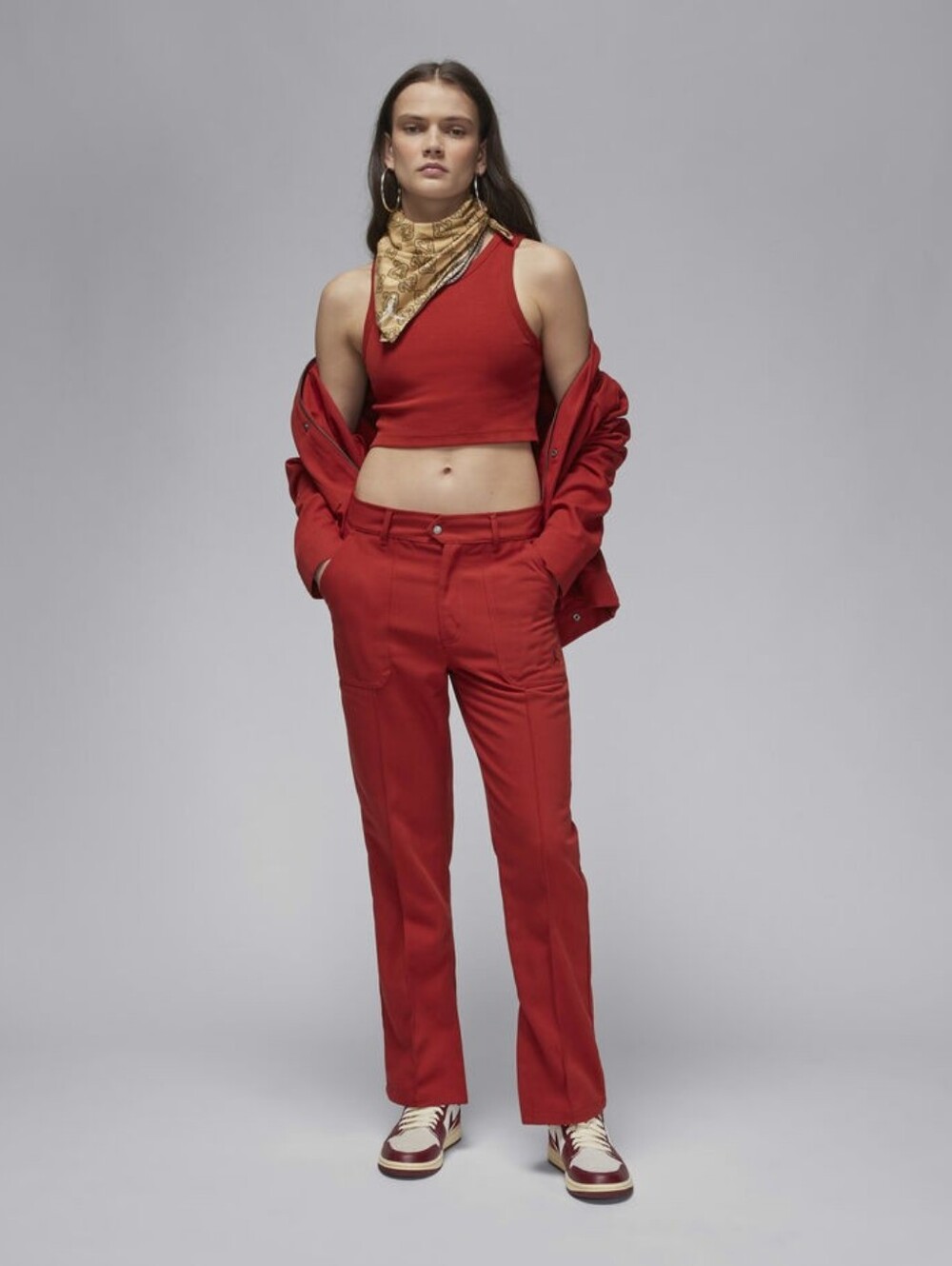 JORDAN Women's Woven Dune Red Straight-Leg Pants S.